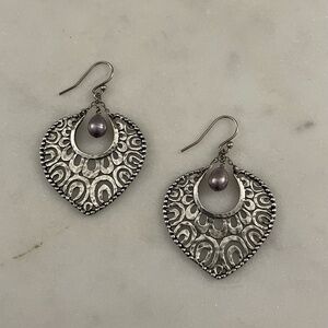 Silpada 925 Sterling Silver and Gray Pearl Earrings